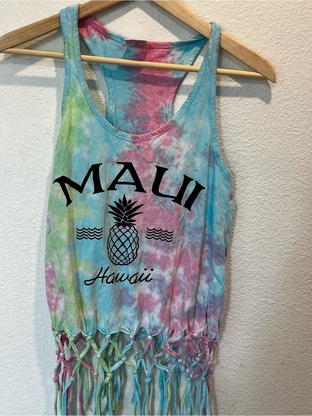 Exist Pink and Blue Tie-Dye Racerback Tank